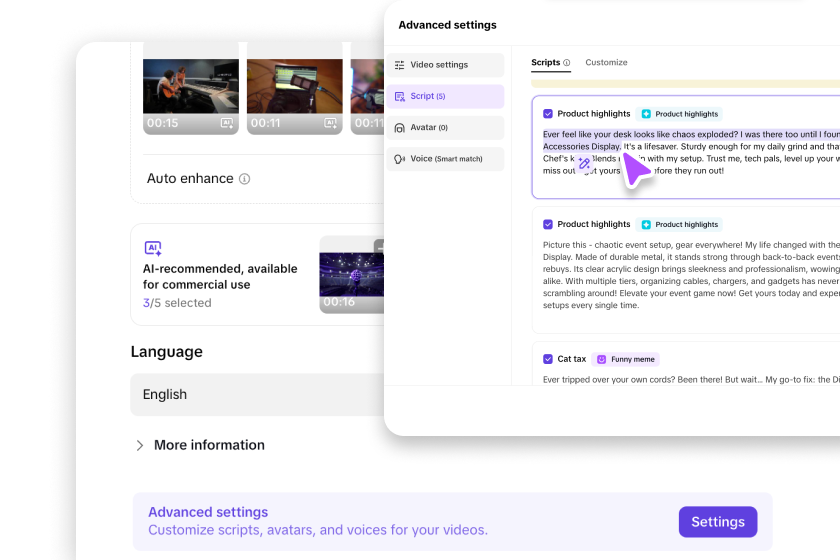 Personalize Video Settings